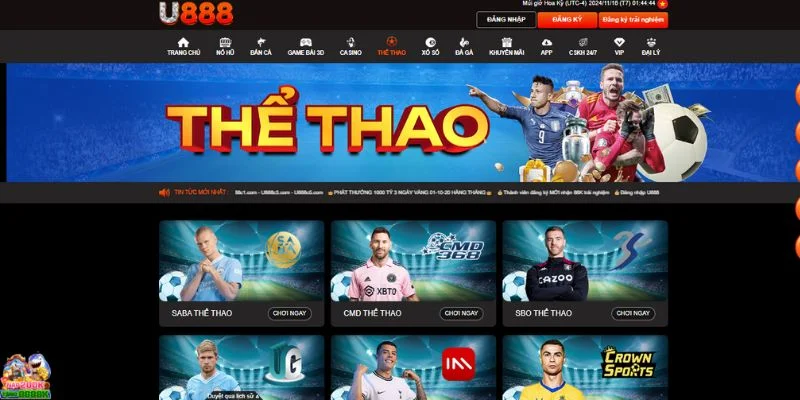 Hoạt động cá cược thể thao được yêu thích tại sân chơi U888